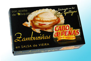 Zamburiñas salsa viera en aceite de oliva Gran Selección Cabo de Peñas